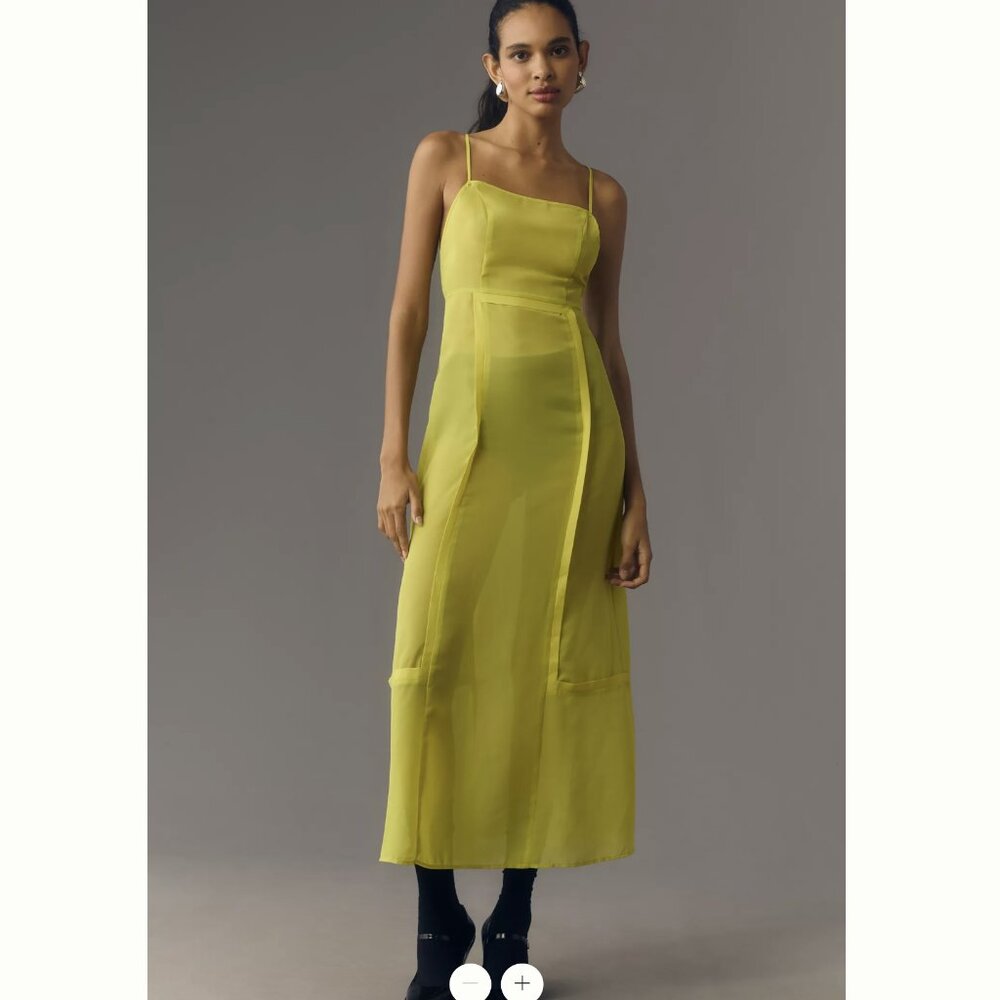 Anthropologie Sheer Paneled Midi Dress Size 0